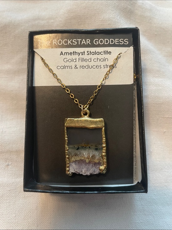 The Rockstar Goddess Jewelry - The ROCKSTAR GODDESS Amethyst Stalactite Gold-Filled Pendant Necklace